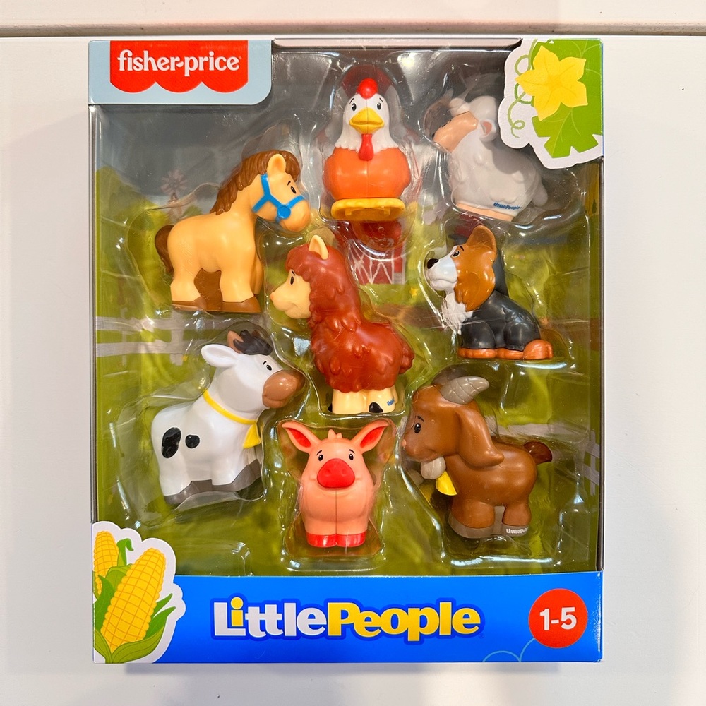 🐮 New Fisher-Price Little People Farm Animal Friends Toy 8-Piece Figure Set 🐔